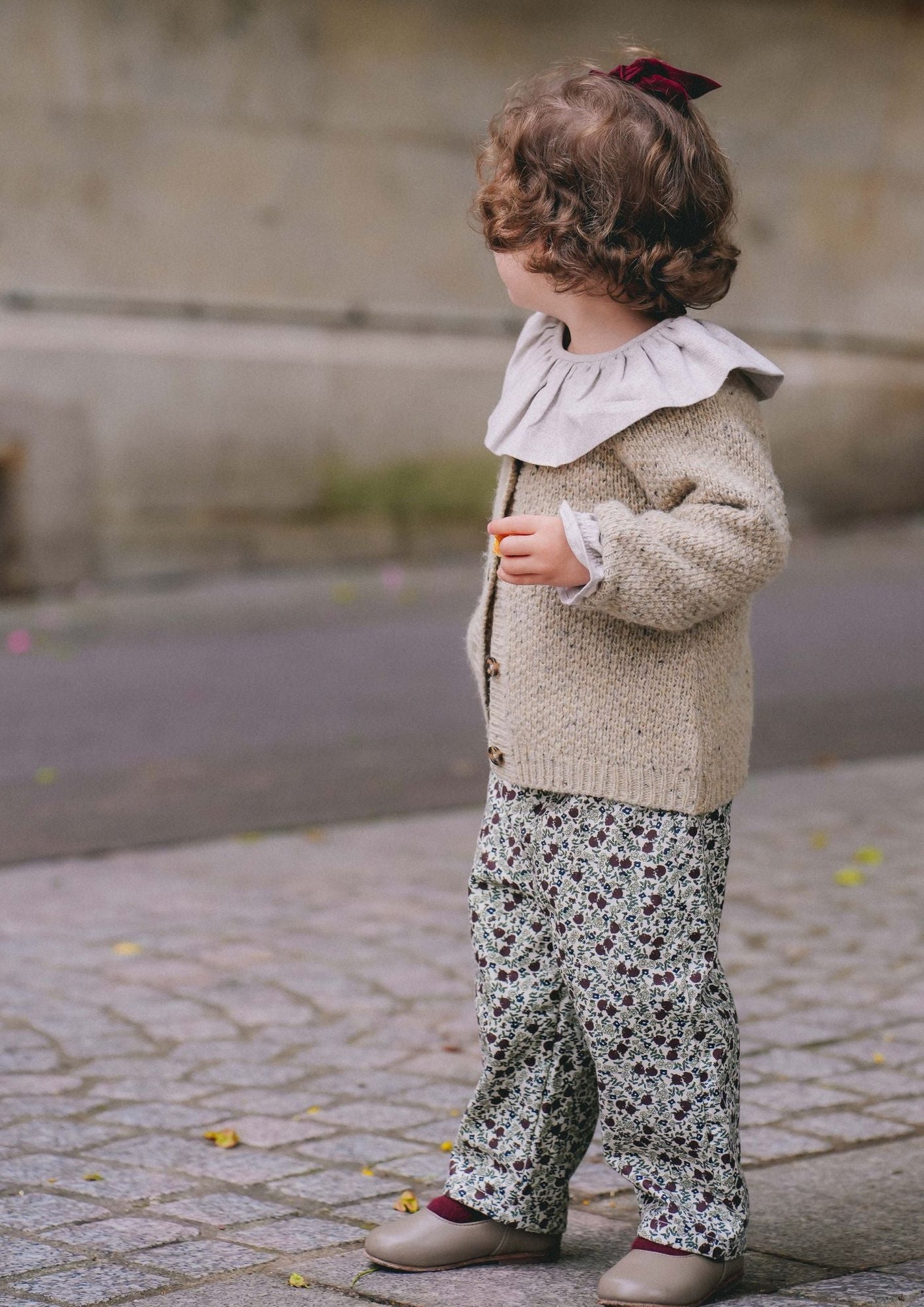 【LOIR Paris】Pantalon NINI Fleuri bordeaux パンツ 12m,18m,24m  | Coucoubebe/ククベベ