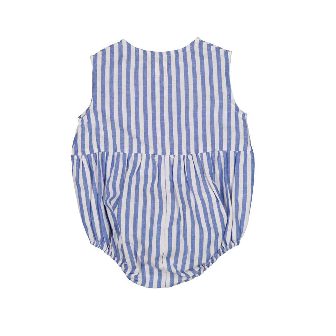 【LOIR Paris】Romper PIO Large blue stripes ロンパース 6m,12m,18m,24m  | Coucoubebe/ククベベ