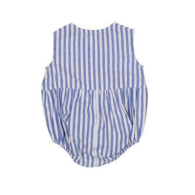 【LOIR Paris】Romper PIO Large blue stripes ロンパース 6m,12m,18m,24m（Sub Image-2） | Coucoubebe/ククベベ