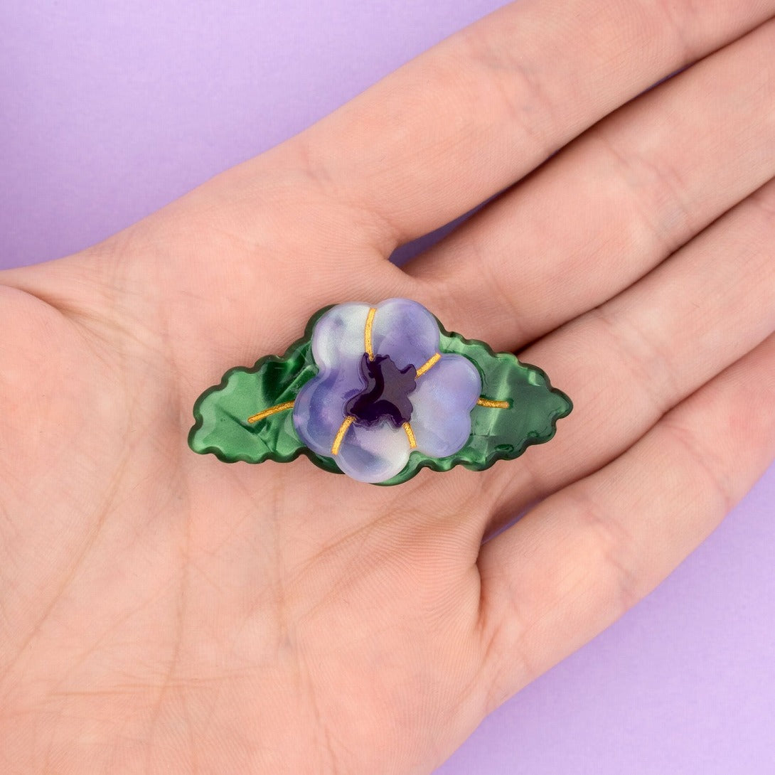 【Coucou Suzette】Purple Pansy Hair Clip パンジーヘアクリップ  | Coucoubebe/ククベベ