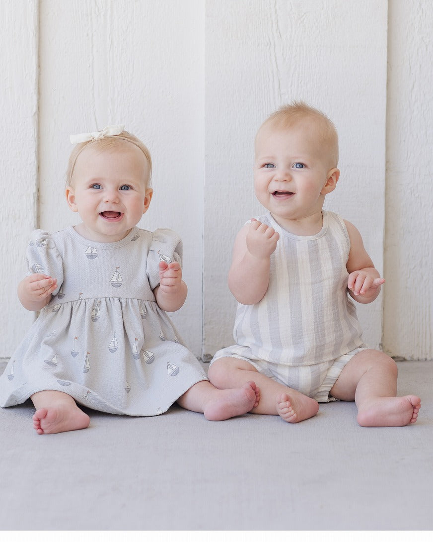 【QUINCY MAE】WOVEN TANK+SHORT SET SKY STRIPE セットアップ 12-18m,18-24m,2-3y  | Coucoubebe/ククベベ