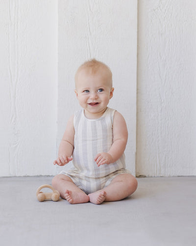 【QUINCY MAE】WOVEN TANK+SHORT SET SKY STRIPE セットアップ 12-18m,18-24m,2-3y（Sub Image-3） | Coucoubebe/ククベベ