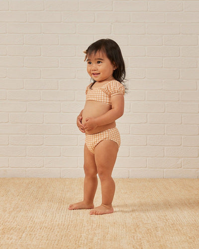 【QUINCY MAE】【40%OFF】ZIPPY TWO-PIECE MELON-GINGHAM 水着 12-18m,18-24m,2-3y,4-5y（Sub Image-2） | Coucoubebe/ククベベ