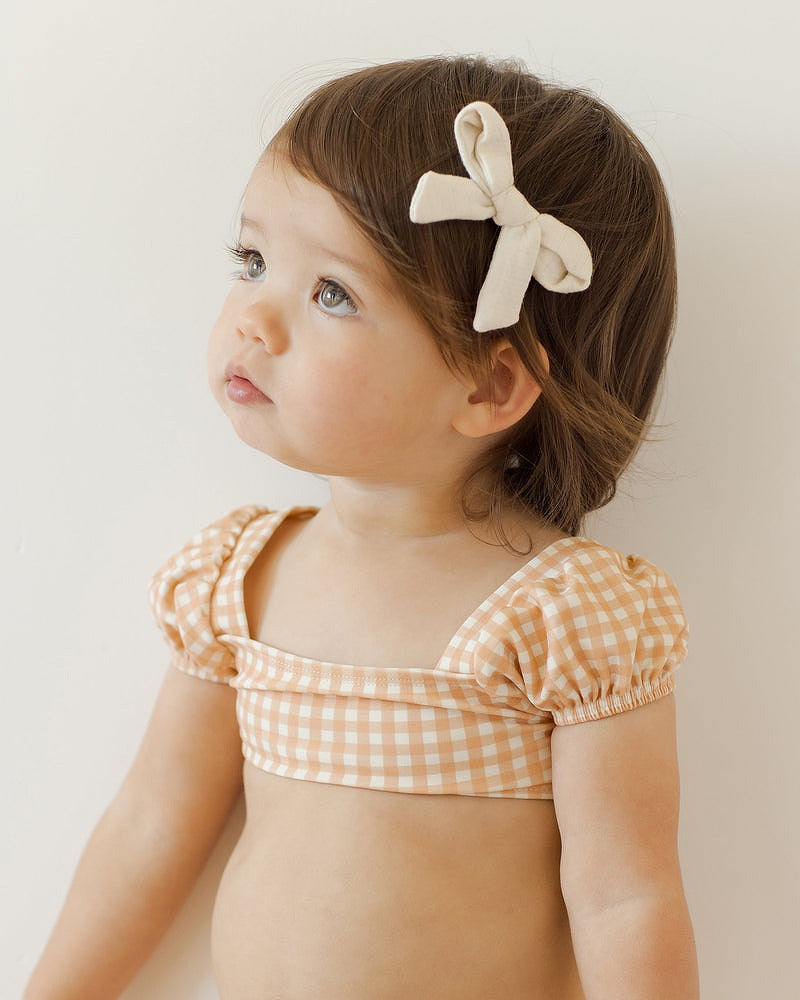 【QUINCY MAE】【40%OFF】ZIPPY TWO-PIECE MELON-GINGHAM 水着 12-18m,18-24m,2-3y,4-5y  | Coucoubebe/ククベベ