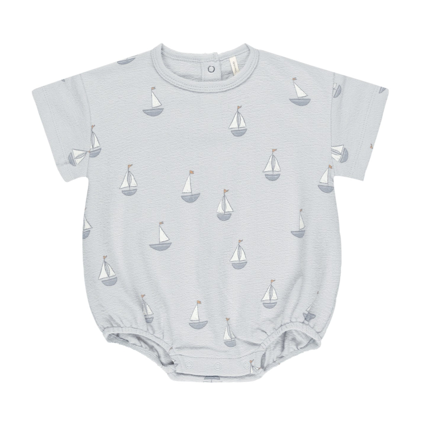 【QUINCY MAE】RELAXED SHORT SLEEVE BUBBLE ROMPER SAILBOATS ロンパース 6-12m,12-18m,18-24m  | Coucoubebe/ククベベ