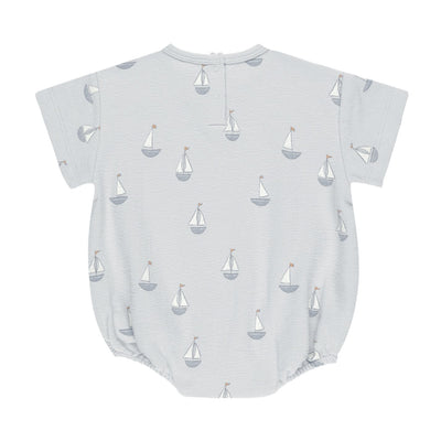 【QUINCY MAE】RELAXED SHORT SLEEVE BUBBLE ROMPER SAILBOATS ロンパース 6-12m,12-18m,18-24m（Sub Image-2） | Coucoubebe/ククベベ