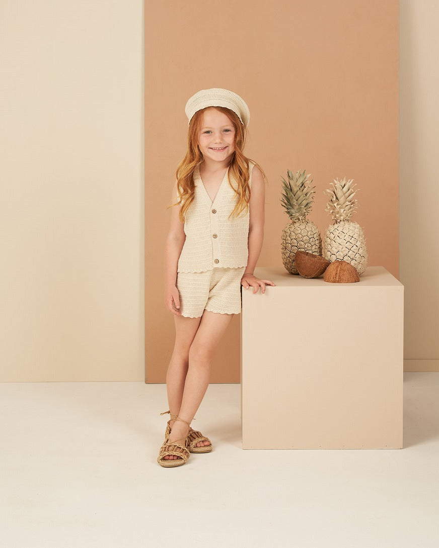 【Rylee&Cru】【30%OFF】KNIT VEST NATURAL ベスト 2-3y,4-5y  | Coucoubebe/ククベベ