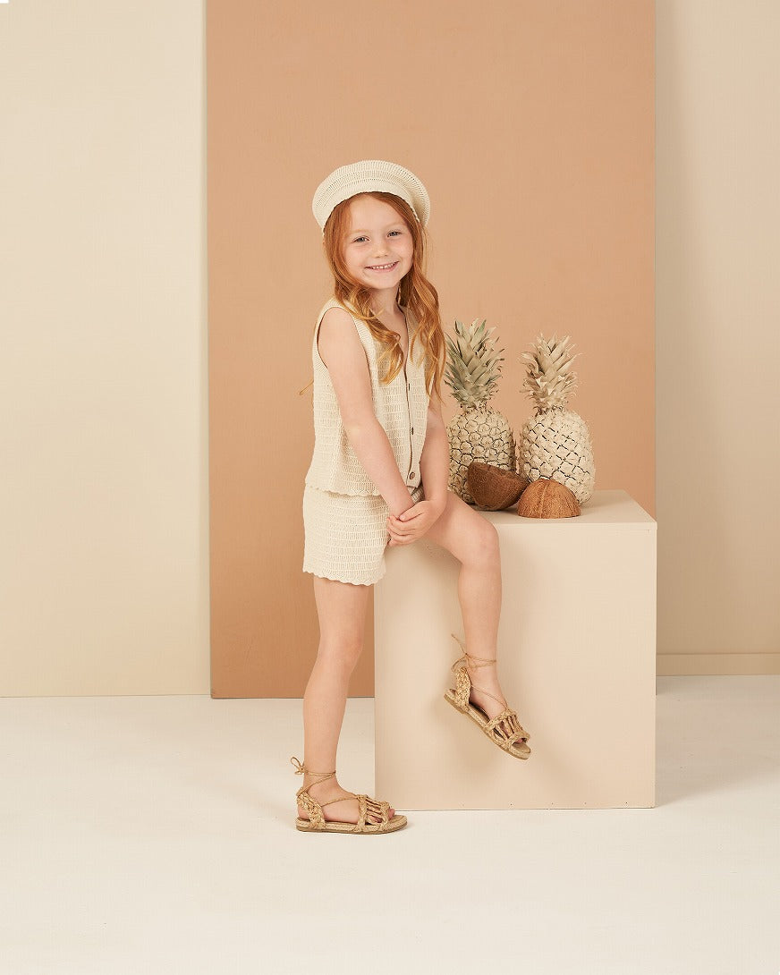 【Rylee&Cru】【30%OFF】KNIT SHORTS NATURAL ショートパンツ 2-3y,4-5y  | Coucoubebe/ククベベ