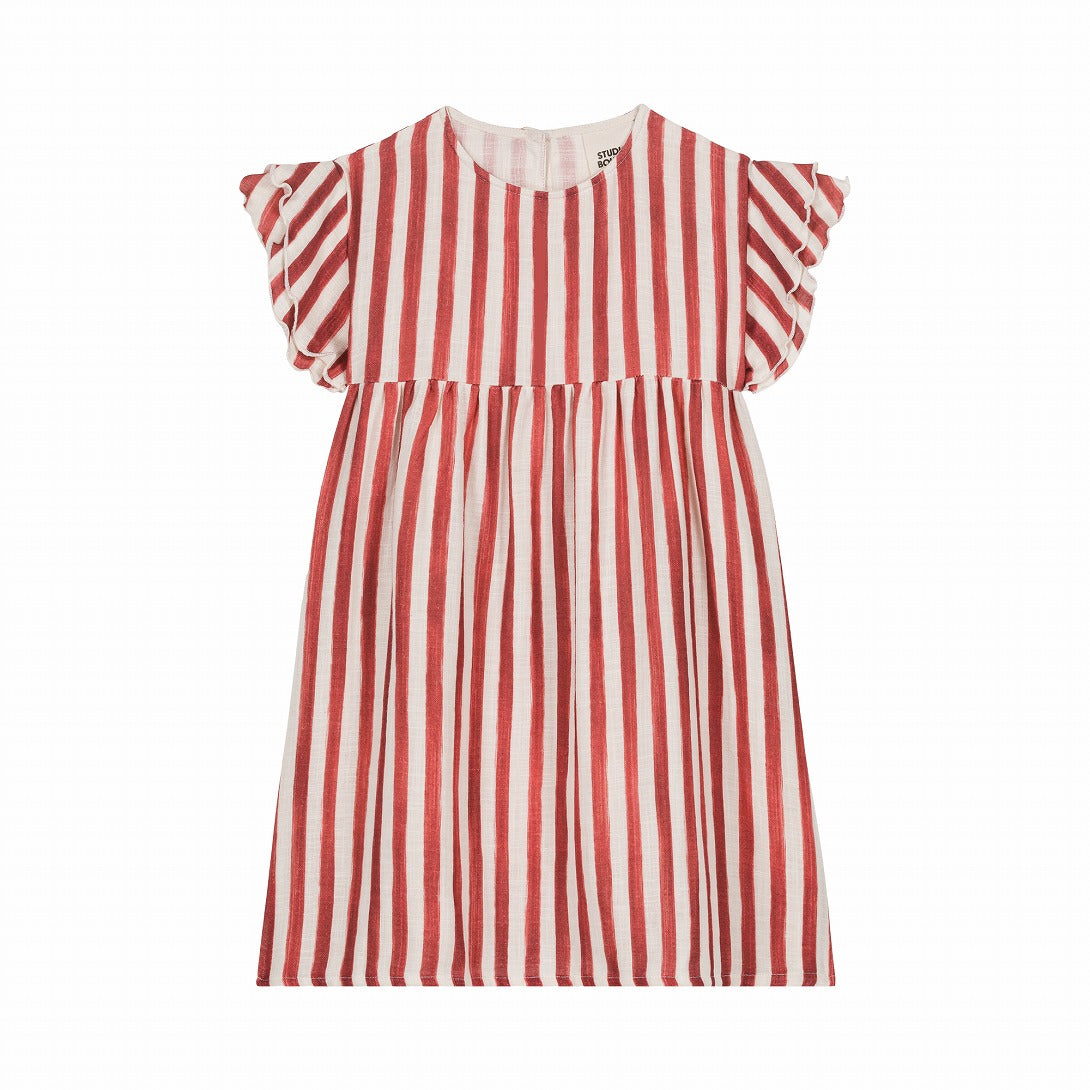 【STUDIO BOHEME】【予約】　DRESS COUSINE STRIPES BRICK-RED ワンピース 18m,24m,36m  | Coucoubebe/ククベベ