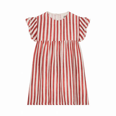 【STUDIO BOHEME】【予約】　DRESS COUSINE STRIPES BRICK-RED ワンピース 18m,24m,36m（Sub Image-1） | Coucoubebe/ククベベ