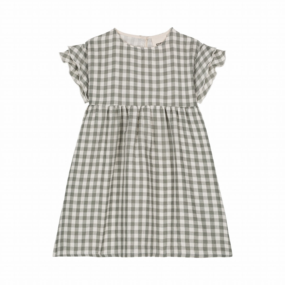 【STUDIO BOHEME】【予約】　DRESS COUSINE GINGHAM GREY GREEN ワンピース 18m,24m,36m  | Coucoubebe/ククベベ