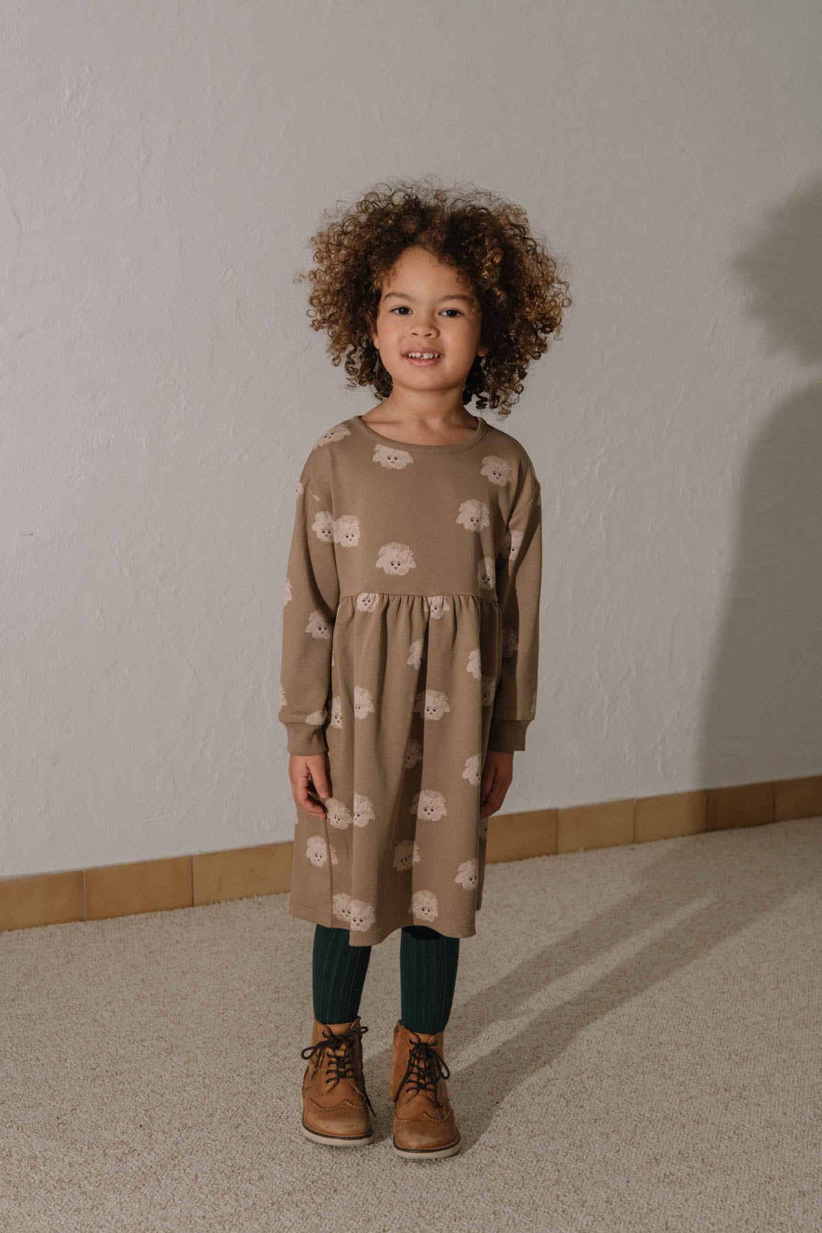 【STUDIO BOHEME】【9月上旬発送】HOY DRESS MOCHA/DOGS ワンピース 18m,24m  | Coucoubebe/ククベベ