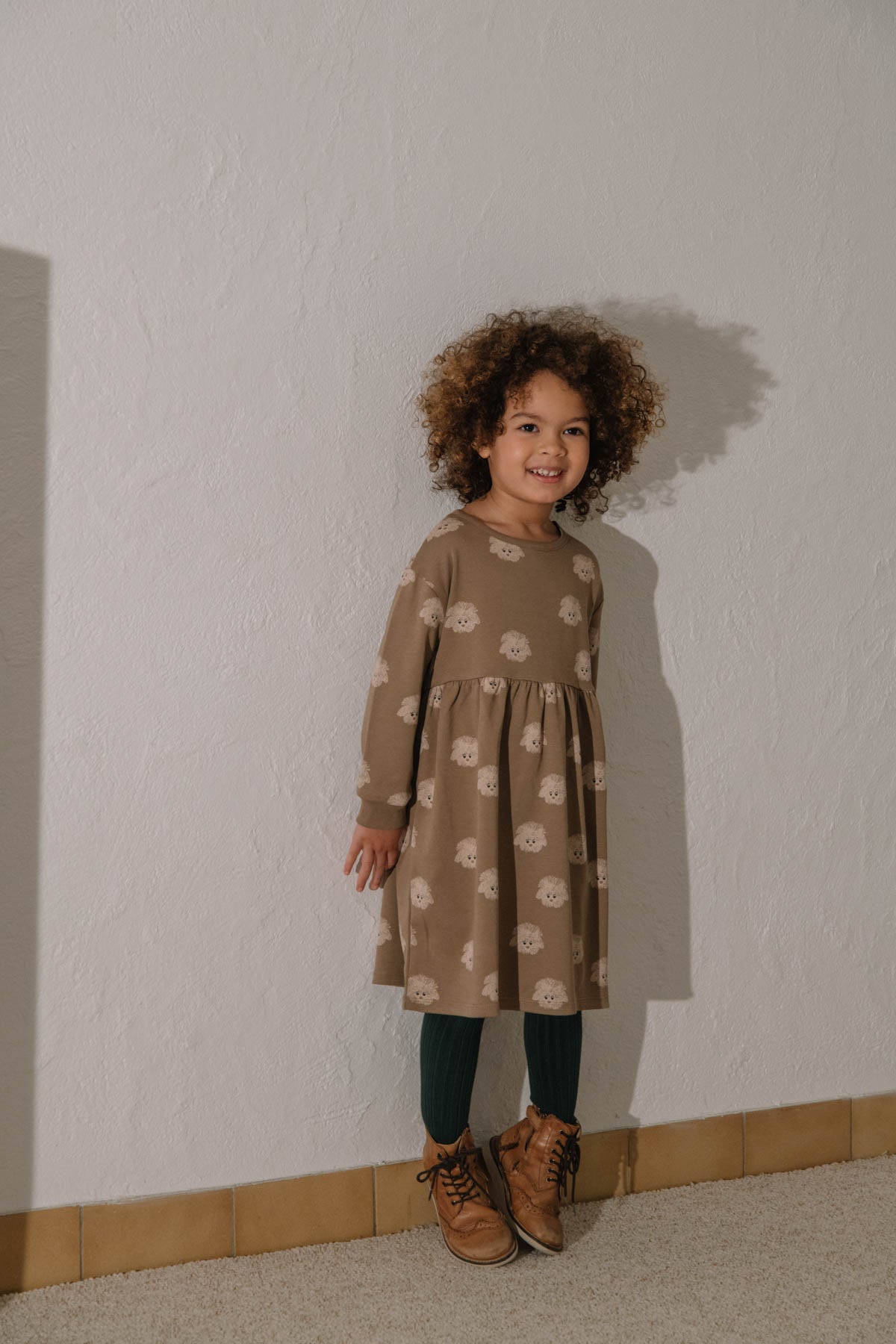 【STUDIO BOHEME】【9月上旬発送】HOY DRESS MOCHA/DOGS ワンピース 18m,24m  | Coucoubebe/ククベベ