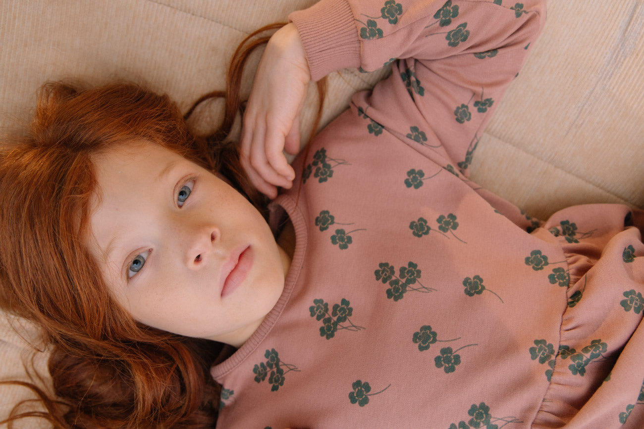 【STUDIO BOHEME】【9月上旬発送】HOY DRESS ROSEWOOD/CLOVERS ワンピース 18m,24m,36m,4y  | Coucoubebe/ククベベ