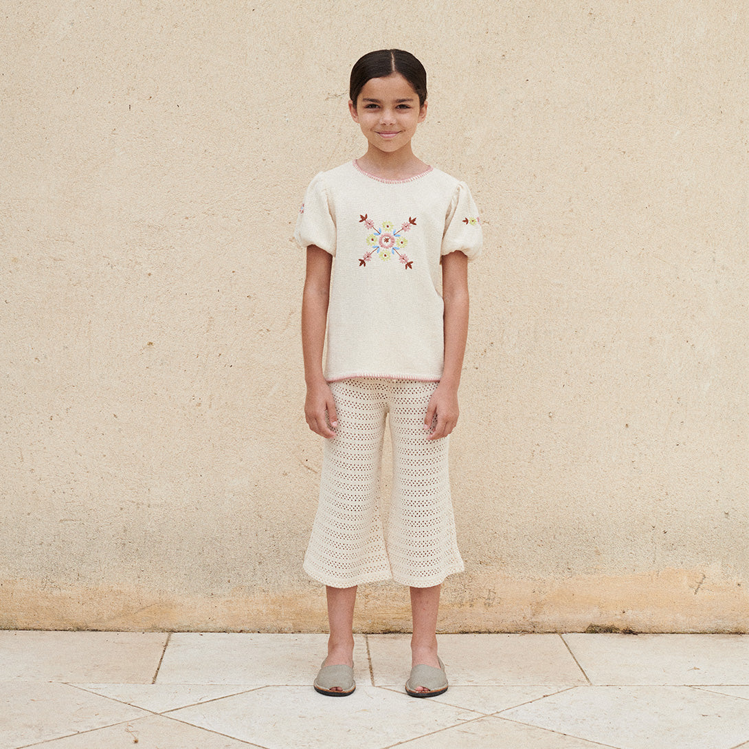 【Bebe Organic】【30%OFF】Rosel Top Needlepoint  半袖ブラウス 18m,2Y,4Y  | Coucoubebe/ククベベ