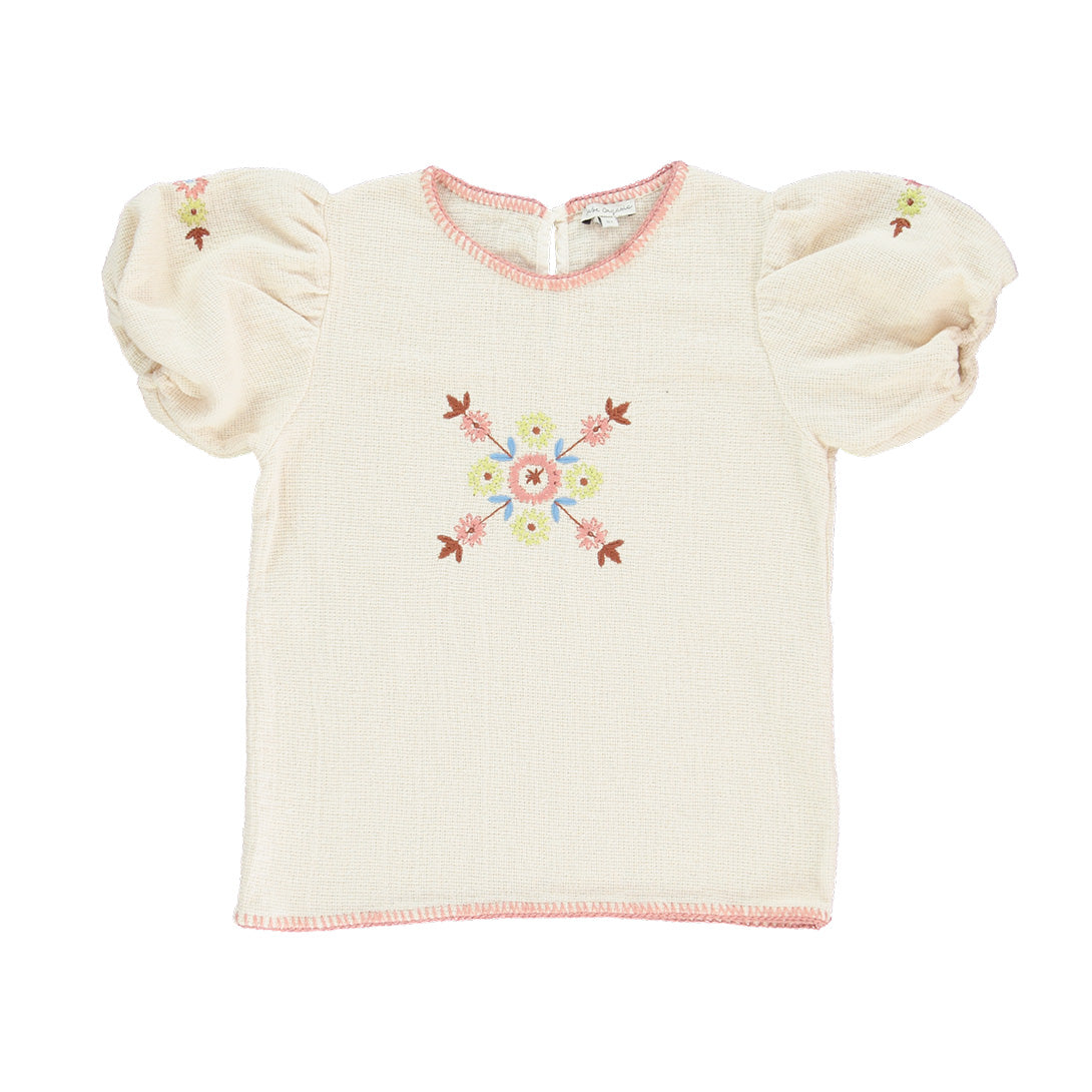 【Bebe Organic】【30%OFF】Rosel Top Needlepoint  半袖ブラウス 18m,2Y,4Y  | Coucoubebe/ククベベ