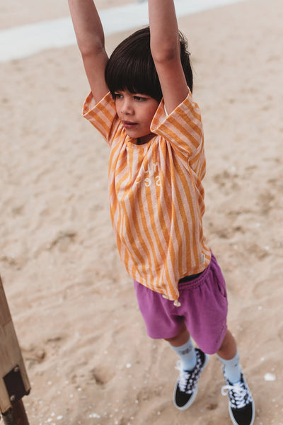 【SPROET&SPROUT】【30%OFF】T-shirt linen stripe Sunset Biscotti Tシャツ 12M,18M,2Y,3Y,4Y,6Y（Sub Image-2） | Coucoubebe/ククベベ