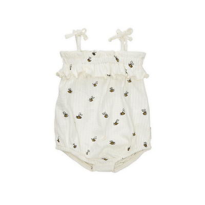 【SPROET&SPROUT】Strap romper beez print off-white ロンパース 12M,18M（Sub Image-1） | Coucoubebe/ククベベ