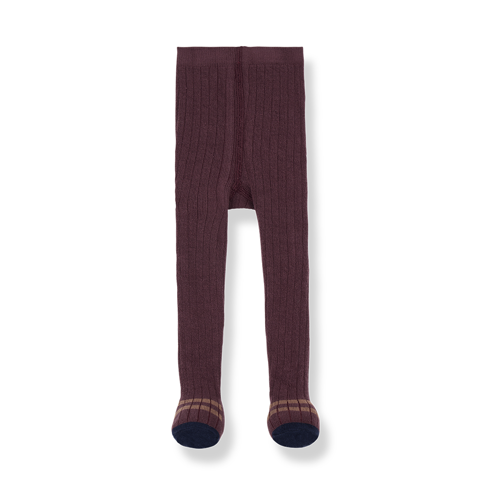 【1＋in the family】SALLY ribbed plain tights melanzana タイツ S3,S4,S5  | Coucoubebe/ククベベ