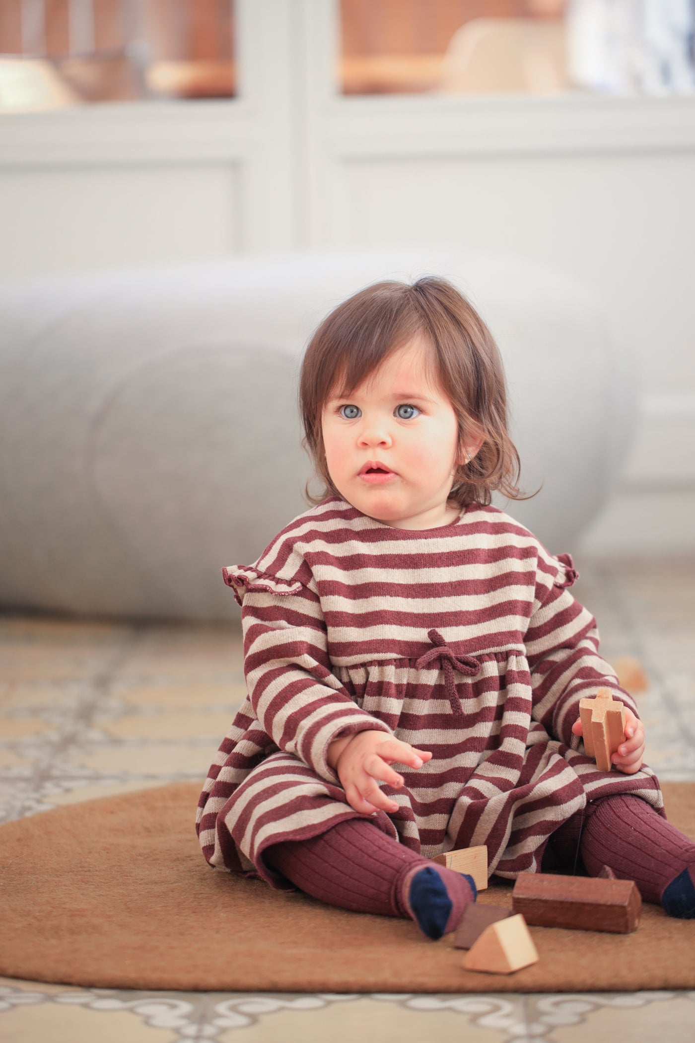 【1＋in the family】SALLY ribbed plain tights melanzana タイツ S3,S4,S5  | Coucoubebe/ククベベ