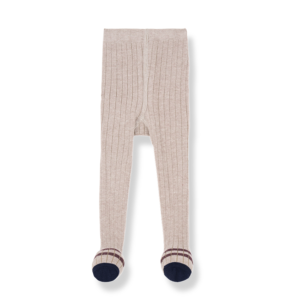 【1＋in the family】SALLY ribbed plain tights tortora タイツ S3,S4,S5  | Coucoubebe/ククベベ