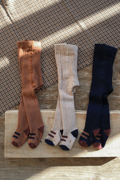【1＋in the family】SALLY ribbed plain tights tortora タイツ S3,S4,S5（Sub Image-2） | Coucoubebe/ククベベ