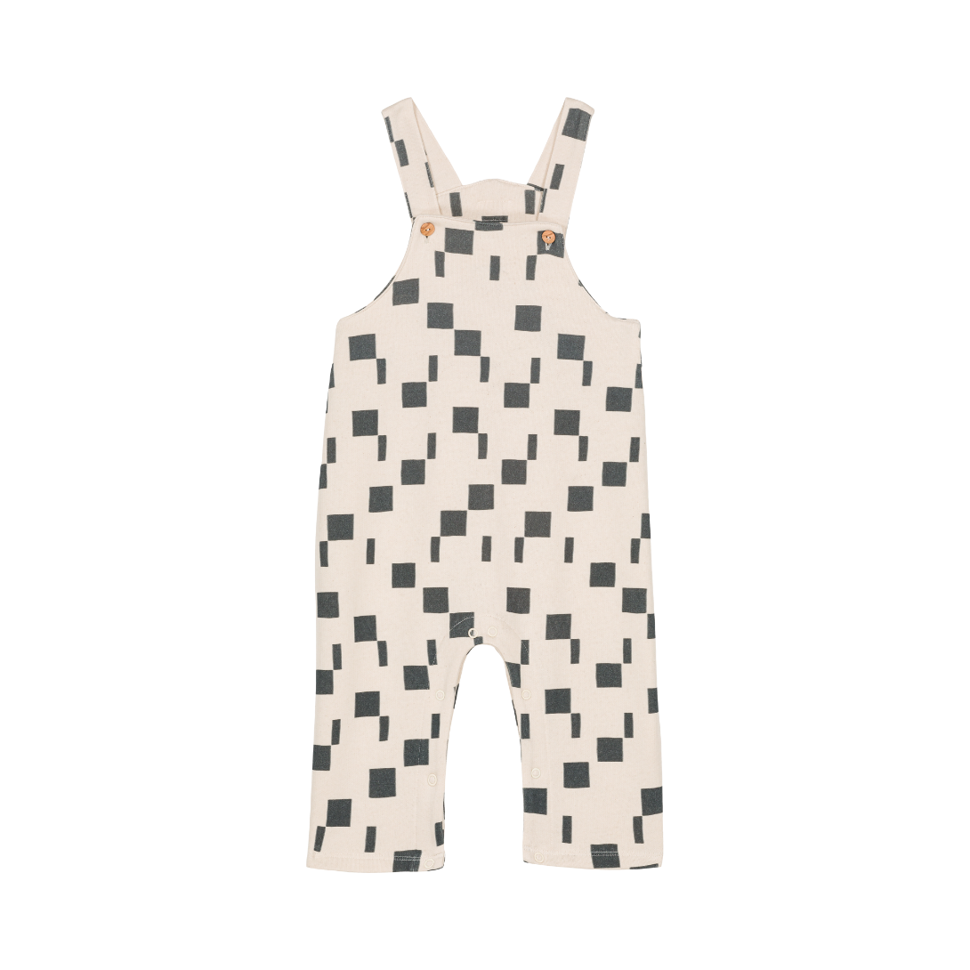 【STUDIO BOHEME】SALOPETTE OVERALLS ECRU-SQUARES サロペット 12m,18m,24m,36m  | Coucoubebe/ククベベ