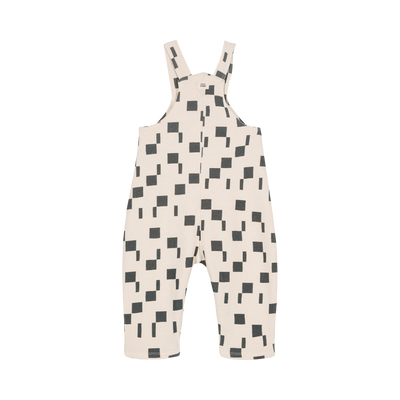 【STUDIO BOHEME】SALOPETTE OVERALLS ECRU-SQUARES サロペット 12m,18m,24m,36m（Sub Image-2） | Coucoubebe/ククベベ