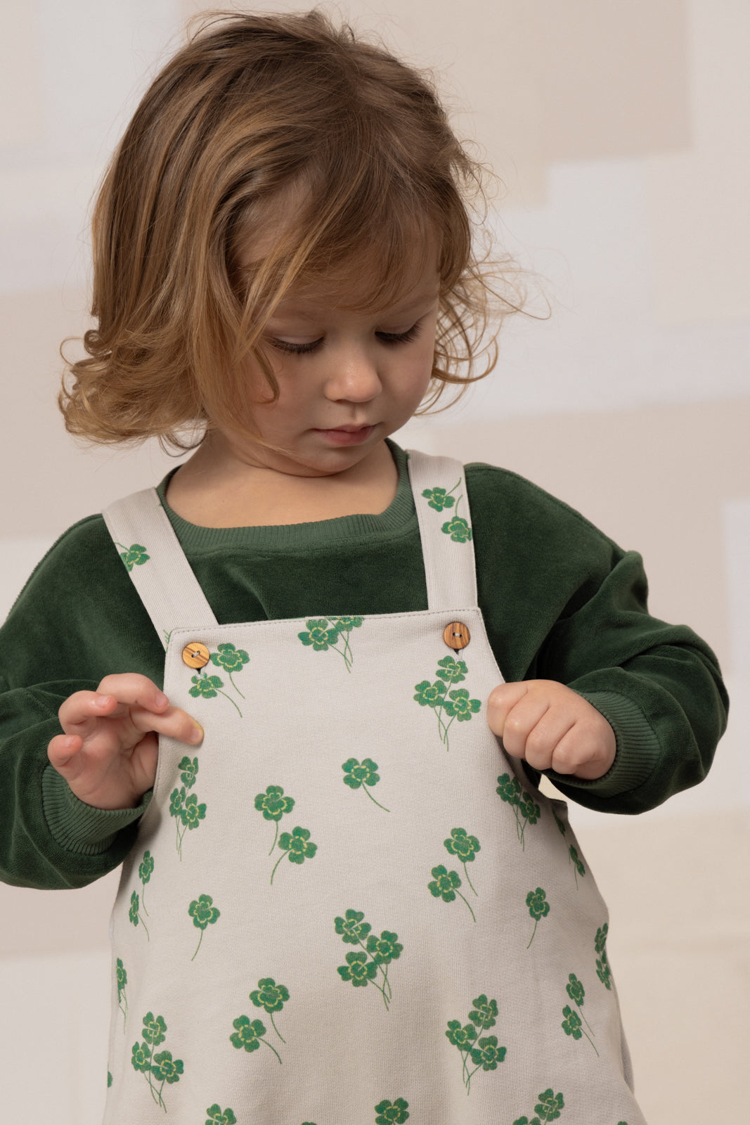 【STUDIO BOHEME】【9月上旬発送】HOMER OVERALLS GREY/CLOVERS サロペット 12m,18m  | Coucoubebe/ククベベ