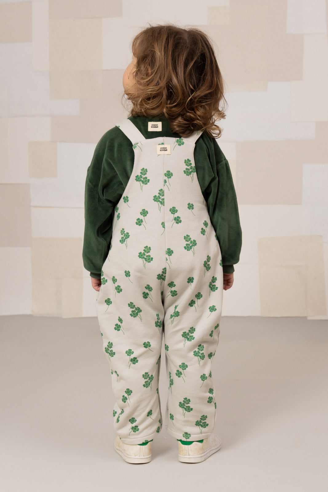 【STUDIO BOHEME】【9月上旬発送】HOMER OVERALLS GREY/CLOVERS サロペット 12m,18m  | Coucoubebe/ククベベ