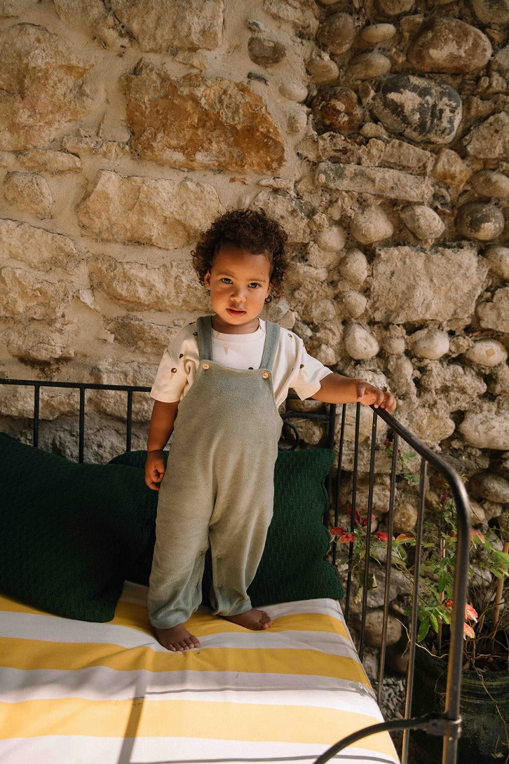 【STUDIO BOHEME】【予約】　OVERALL HOMER GREEN GREY サロペット 12m,18m,24m  | Coucoubebe/ククベベ