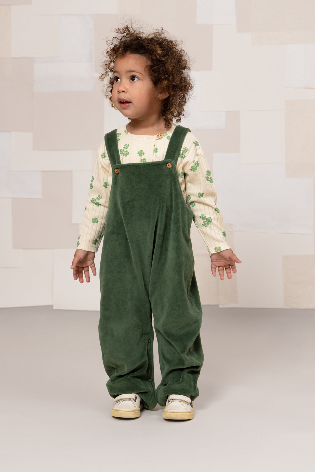 【STUDIO BOHEME】【9月上旬発送】HOMER OVERALLS GREEN CILANTRO サロペット 12m,18m,24m,36m  | Coucoubebe/ククベベ