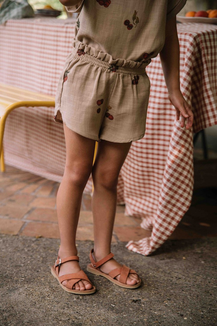 【STUDIO BOHEME】【予約】　SHORTS GEORGETTE NOUGAT TOMATO ショートパンツ 18m,24m,36m,4y  | Coucoubebe/ククベベ