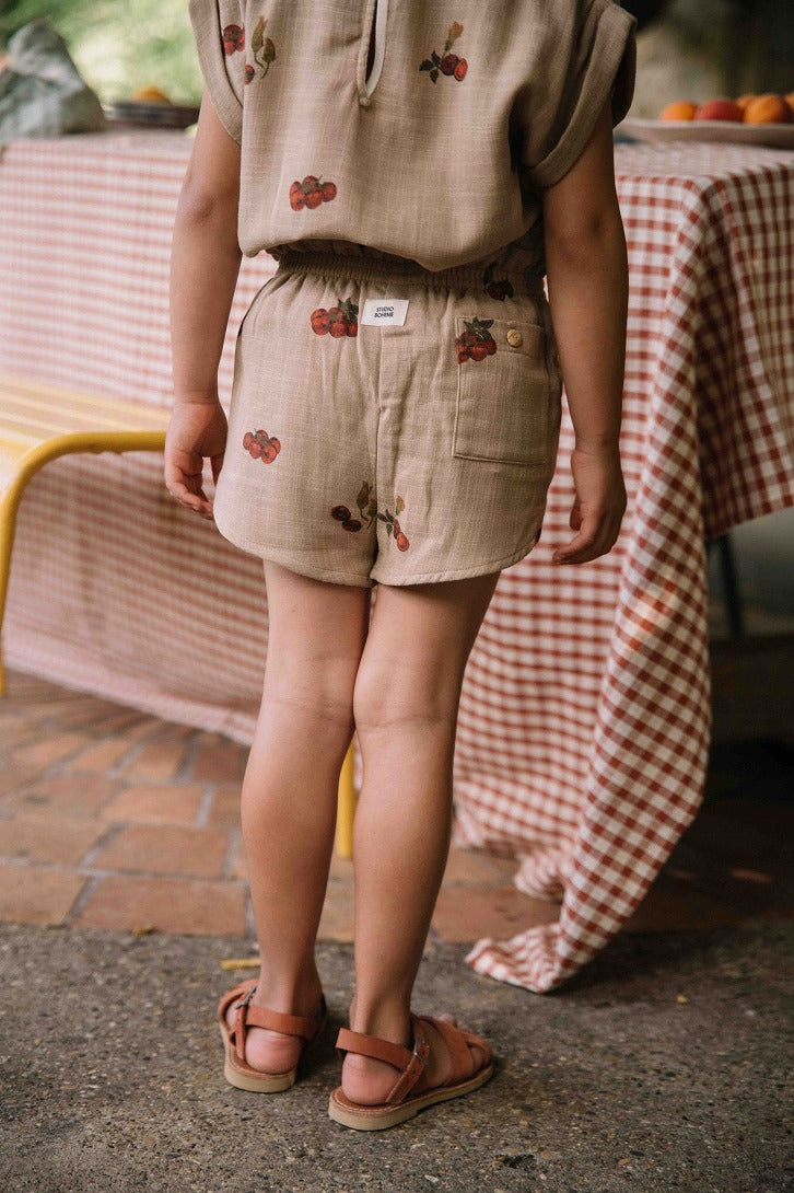 【STUDIO BOHEME】【予約】　SHORTS GEORGETTE NOUGAT TOMATO ショートパンツ 18m,24m,36m,4y  | Coucoubebe/ククベベ