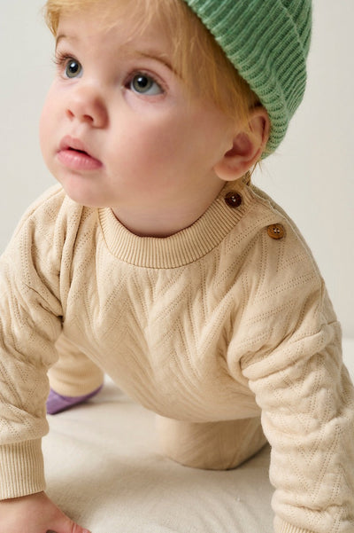【my little cozmo】【40%OFF】Quilted zigzag baby sweatshirt Green スウェット 12m,18m,24m（Sub Image-3） | Coucoubebe/ククベベ
