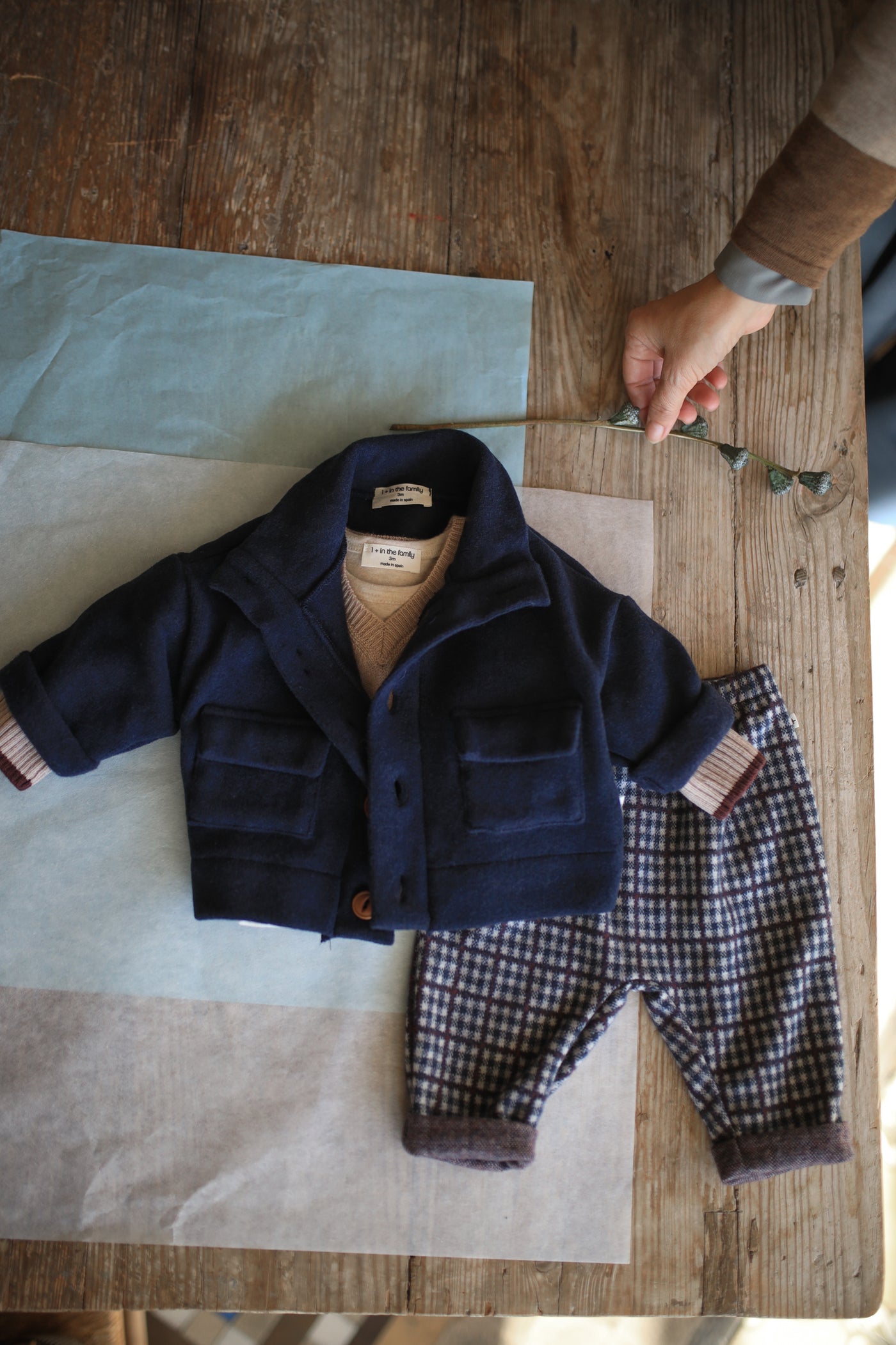 【1＋in the family】SIMON pants dark-blue パンツ 18m,24m,36m,48m  | Coucoubebe/ククベベ