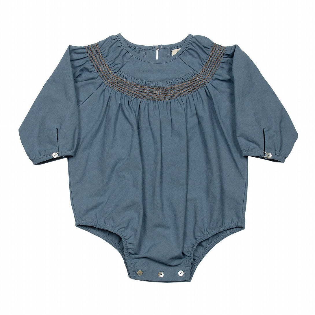 【SUUKY】【40%OFF】Deluxe Woven Embroidered Baby Romper China Blue ロンパース 6/9ｍ,9/12m,12/18m  | Coucoubebe/ククベベ