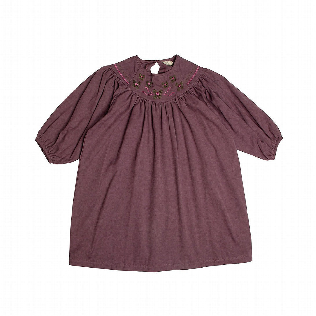 【SUUKY】【40%OFF】Soft Embroidered Dress Plum ワンピース 2Y  | Coucoubebe/ククベベ