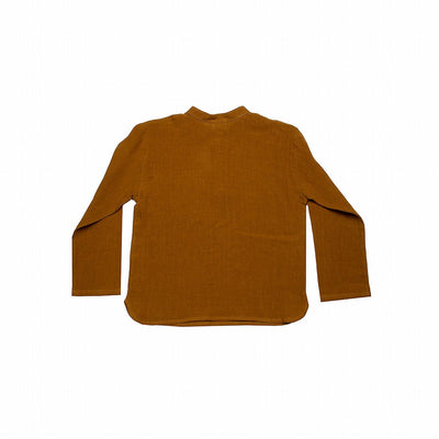 【SUUKY】【40%OFF】Suuky Linen Shirt Golden Brown リネンシャツ 2Y,4Y,6Y（Sub Image-2） | Coucoubebe/ククベベ