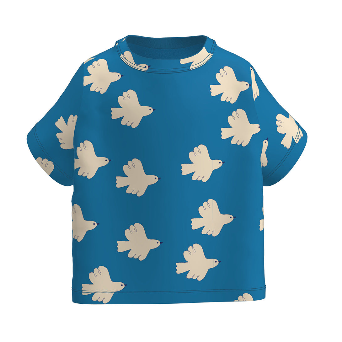【tinycottons】【30%OFF】DOVES TEE blue Tシャツ 2y,3y,4y,6y  | Coucoubebe/ククベベ