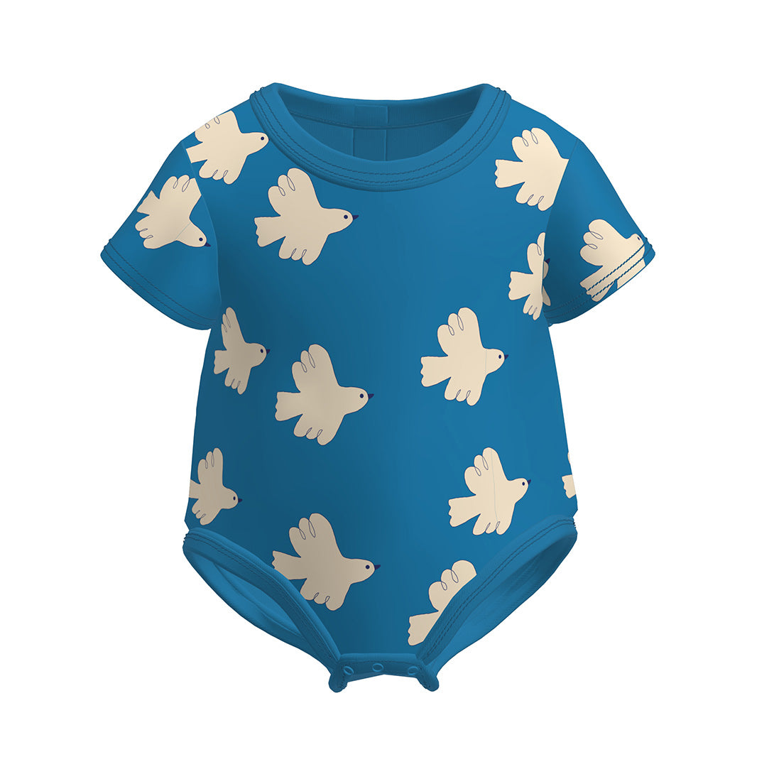【tinycottons】【30%OFF】DOVES BODY blue ロンパース 6m,9m,12m  | Coucoubebe/ククベベ