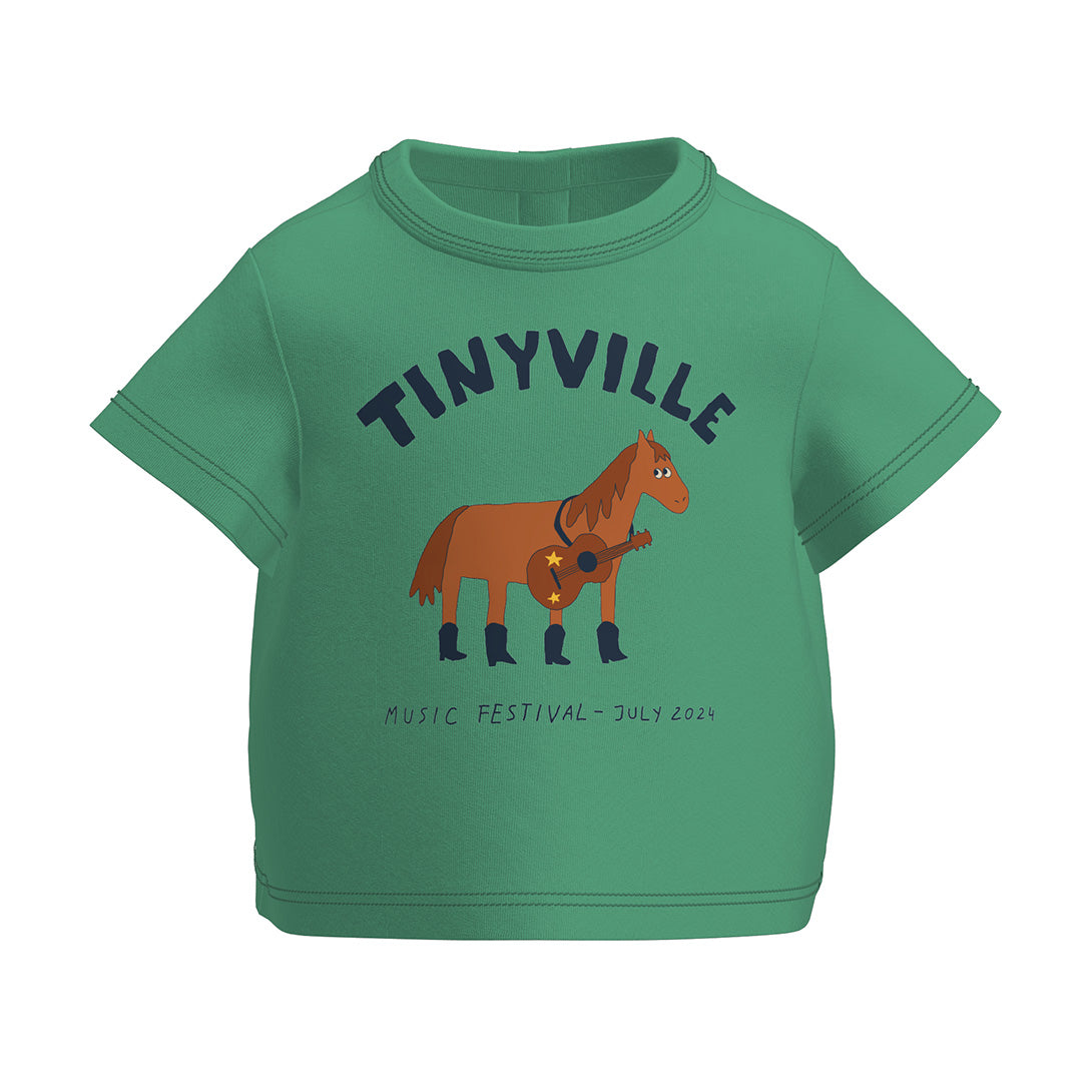 【tinycottons】【30%OFF】FESTIVAL BABY TEE emerald Tシャツ 12m,18m,24m  | Coucoubebe/ククベベ
