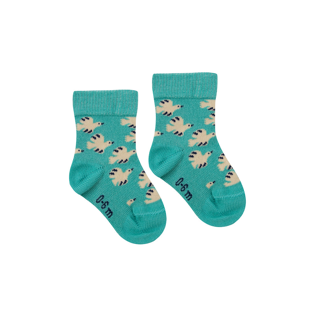 【tinycottons】【30%OFF】DOVES MEDIUM SOCKS emerald 靴下 6/12m,12/24m,2y,4y,6y  | Coucoubebe/ククベベ