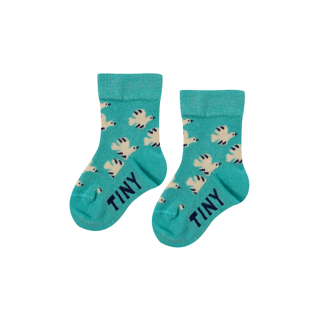 【tinycottons】【30%OFF】DOVES MEDIUM SOCKS emerald 靴下 6/12m,12/24m,2y,4y,6y  | Coucoubebe/ククベベ