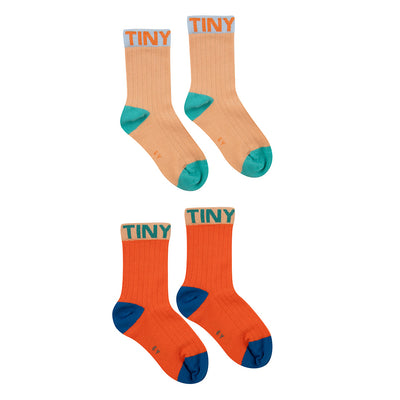 【tinycottons】【30%OFF】COLORBLOCK SOCKS PACK papaya/summer red 靴下 6/12m,12/24m,2y,4y,6y（Sub Image-4） | Coucoubebe/ククベベ