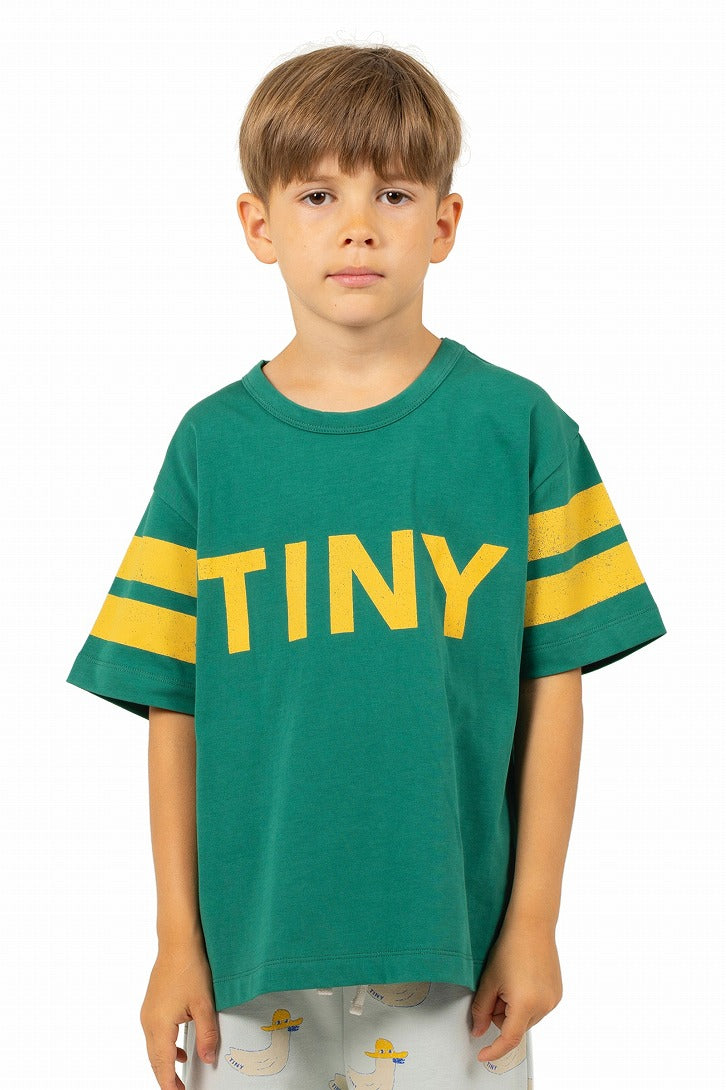 【tinycottons】STRIPES LOGO TEE dark emerald Tシャツ 2y,3y,4y  | Coucoubebe/ククベベ