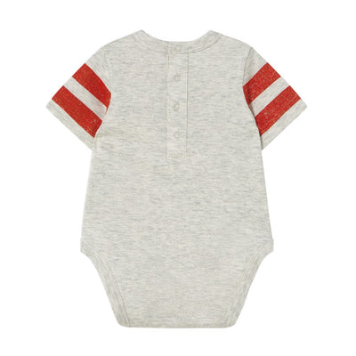 【tinycottons】STRIPES LOGO BODY light grey heather ロンパース 6m,9m,12m（Sub Image-2） | Coucoubebe/ククベベ