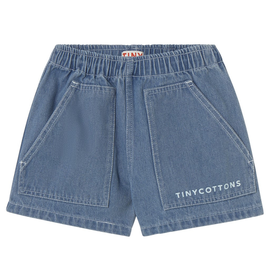 【tinycottons】GRAPHIC DENIM SHORT light blue denim ショーツ 2y,3y,4y  | Coucoubebe/ククベベ