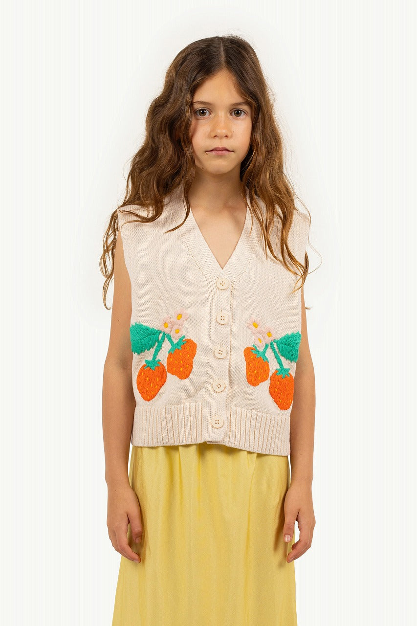 【tinycottons】STRAWBERRIES VEST light cream ベスト 2y,4y  | Coucoubebe/ククベベ