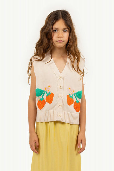 【tinycottons】STRAWBERRIES VEST light cream ベスト 2y,4y（Sub Image-3） | Coucoubebe/ククベベ